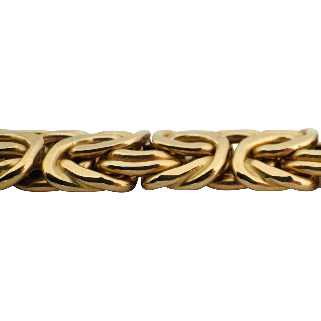 14k Yellow Gold 14.2g Thick Ladies 12mm Byzantine Link Bracelet Italy 7.25"