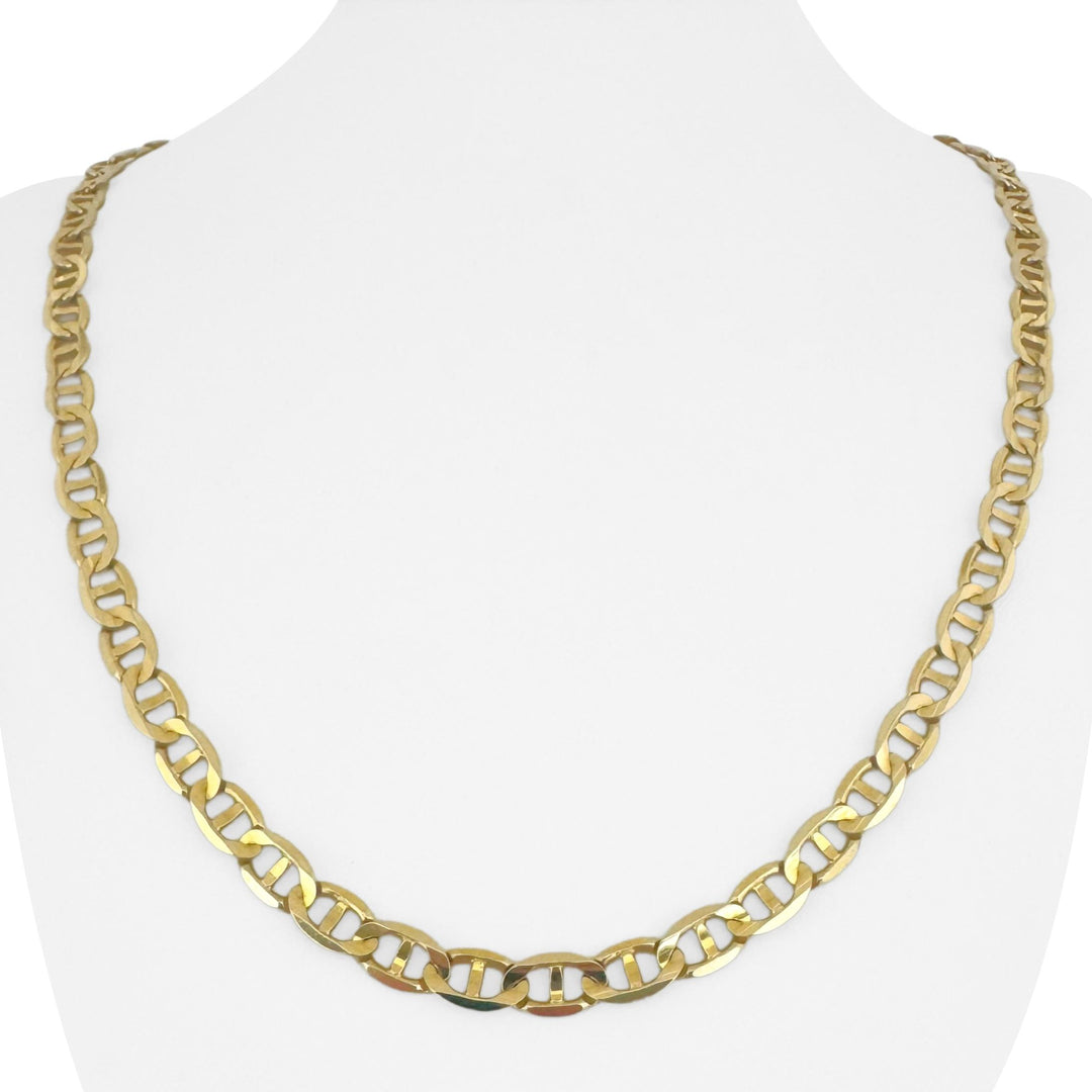 14k Yellow Gold 29g Solid Heavy 6mm Mariner Link Chain Necklace Italy 23"