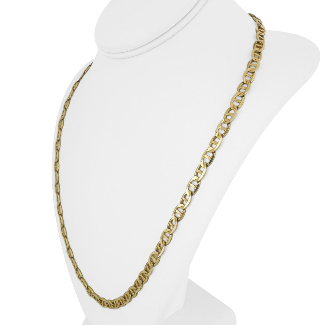 14k Yellow Gold 29g Solid Heavy 6mm Mariner Link Chain Necklace Italy 23"