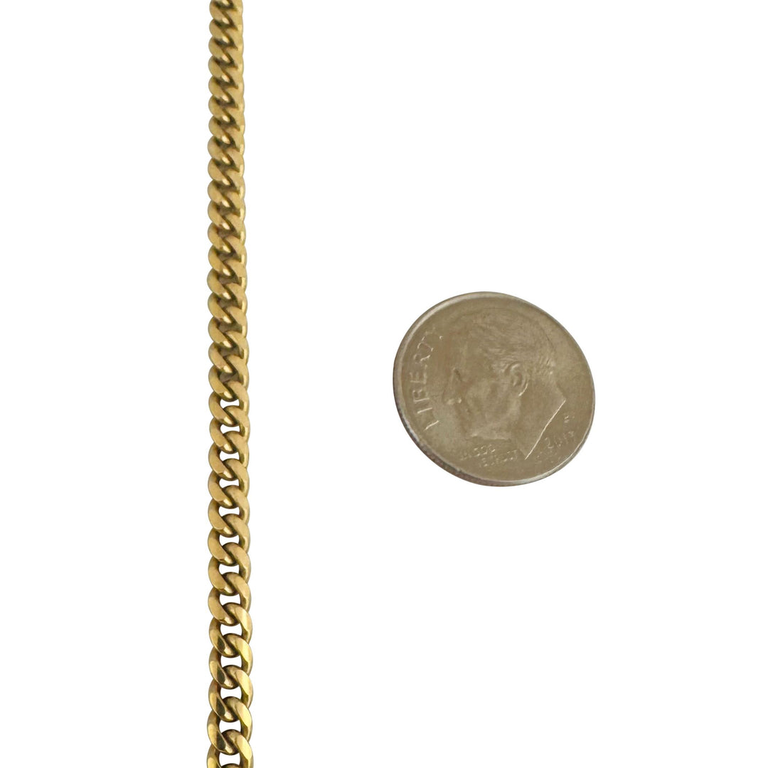 14k Yellow Gold 23.3g Solid 3.5mm Curb Link Chain Necklace South Africa 26"