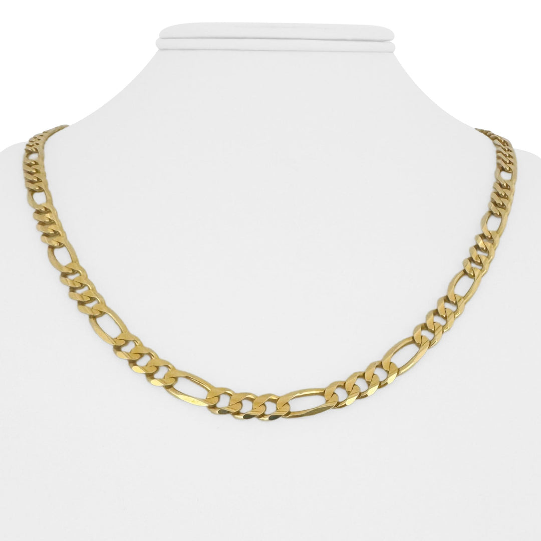 14k Yellow Gold 25g Solid 6mm Figaro Link Chain Necklace Italy 20"