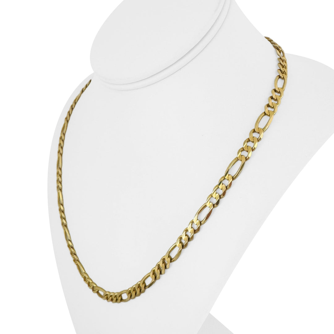 14k Yellow Gold 25g Solid 6mm Figaro Link Chain Necklace Italy 20"
