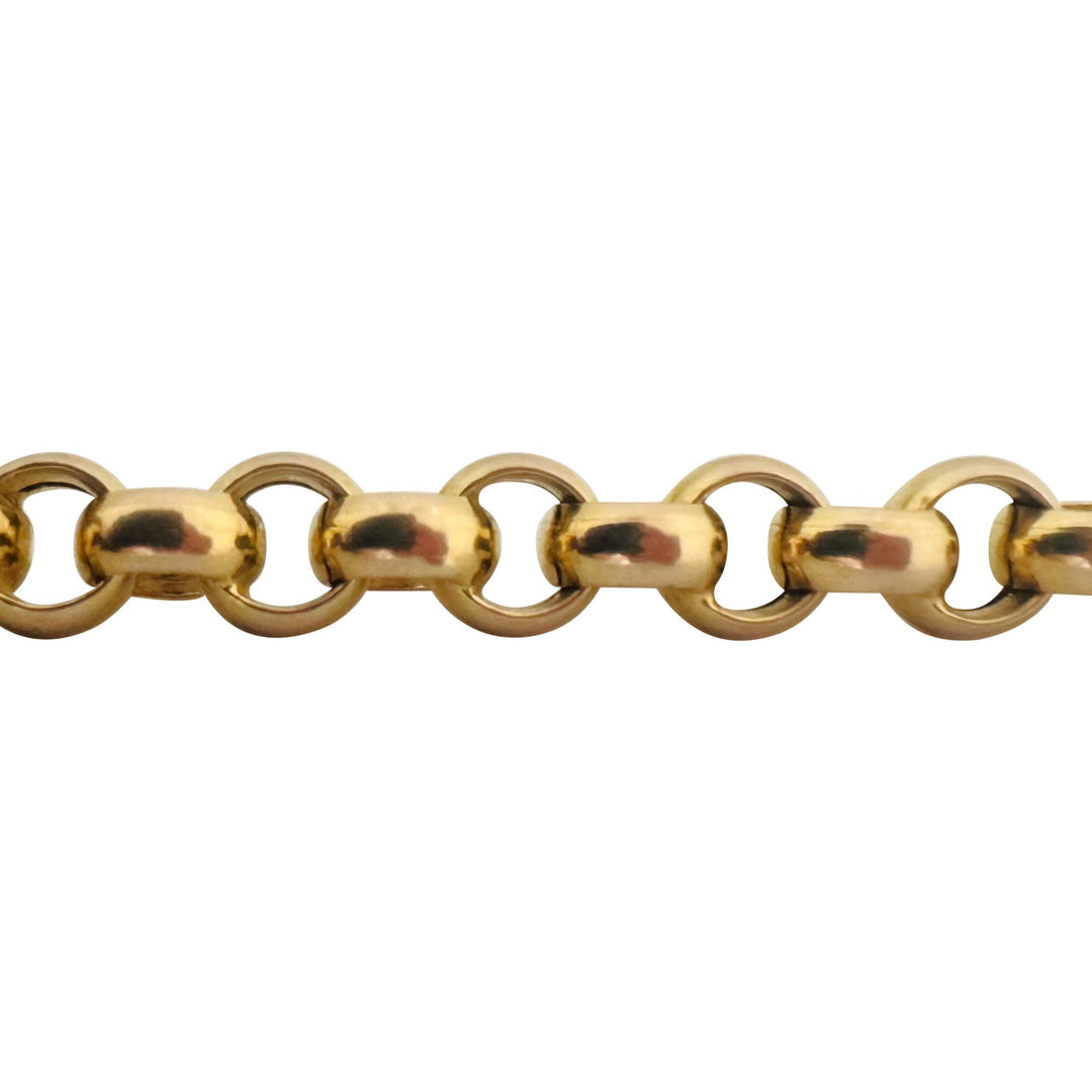 14k Yellow Gold 13g Ladies 7mm Rolo Link Bracelet Italy 7.5"