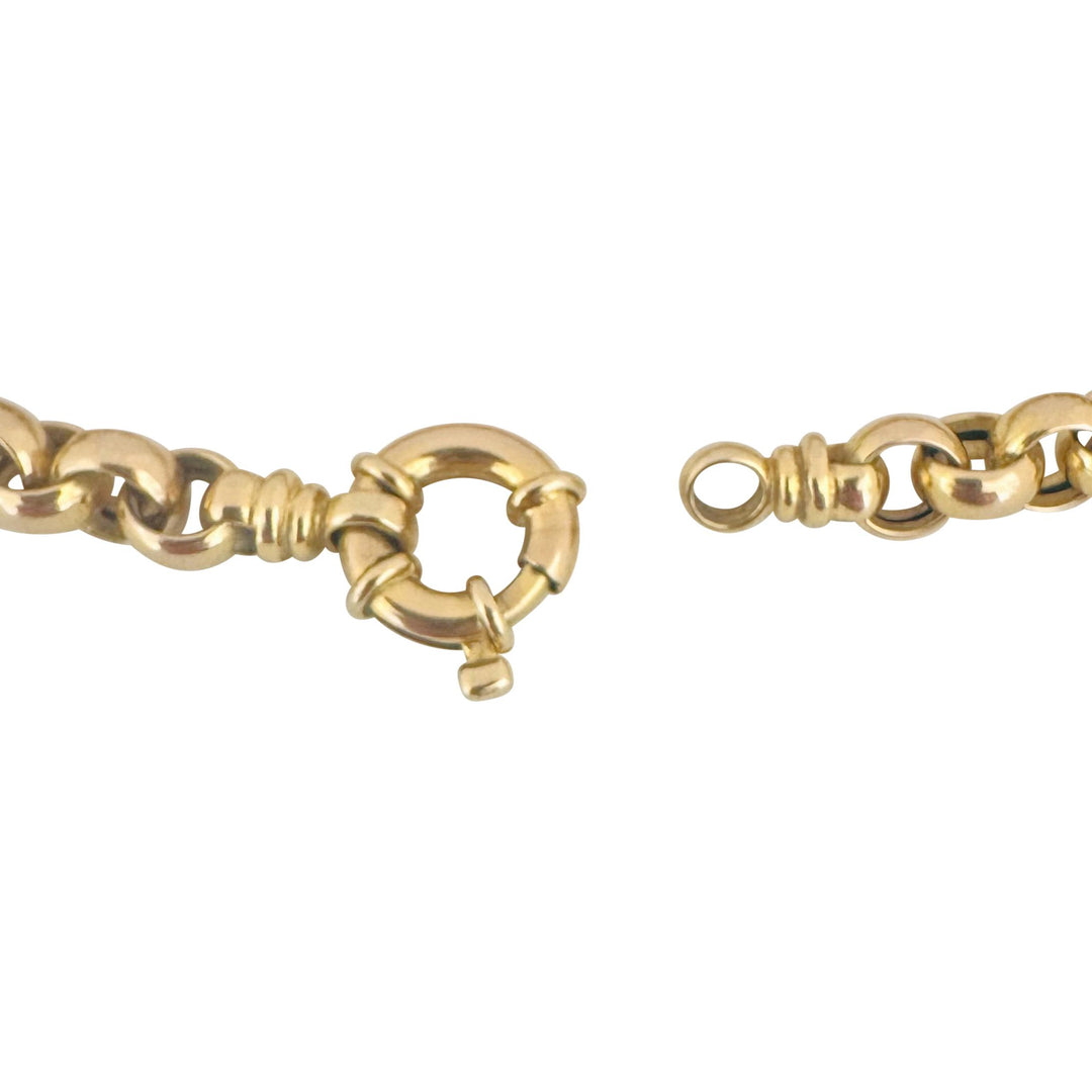 14k Yellow Gold 13g Ladies 7mm Rolo Link Bracelet Italy 7.5"