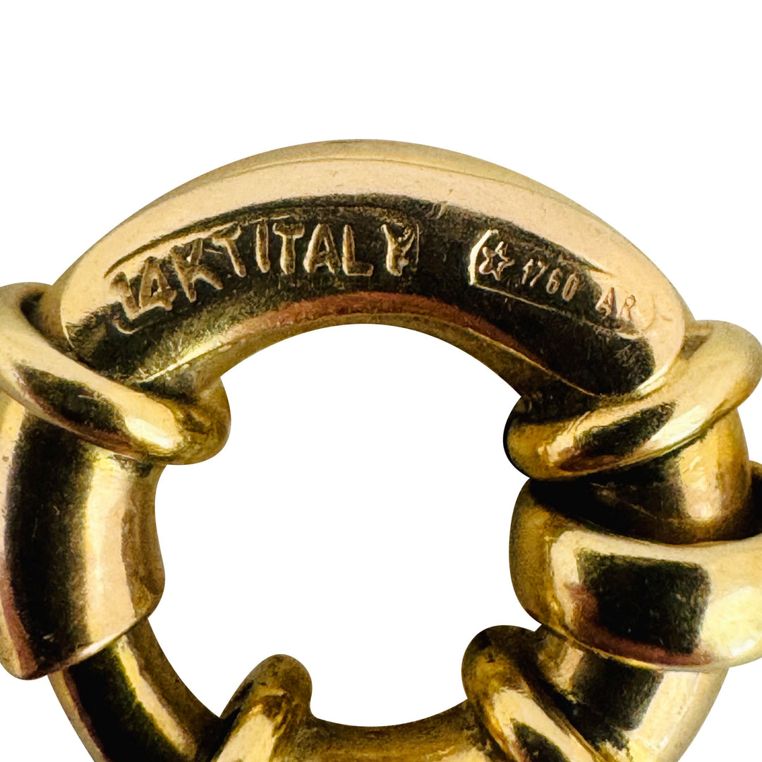 14k Yellow Gold 13g Ladies 7mm Rolo Link Bracelet Italy 7.5"