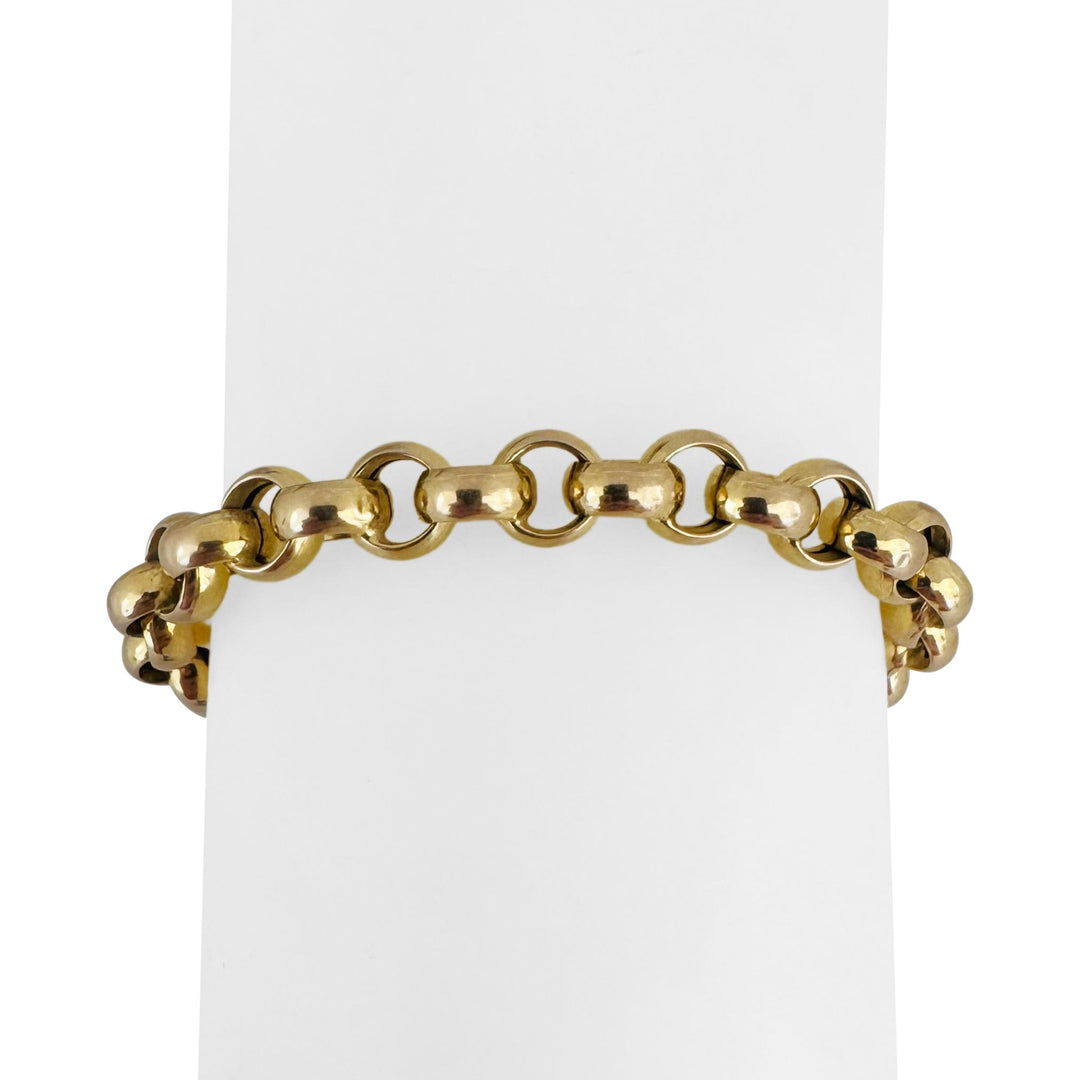 14k Yellow Gold 13g Ladies 7mm Rolo Link Bracelet Italy 7.5"