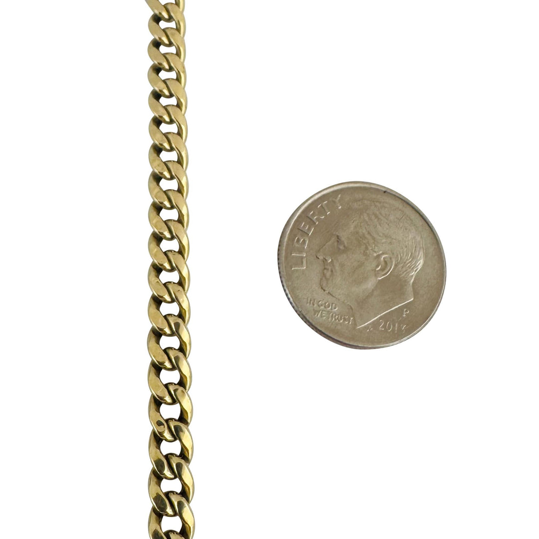 10k Yellow Gold 9.3g Hollow Light 4.2mm Curb Link Chain Necklace 20"