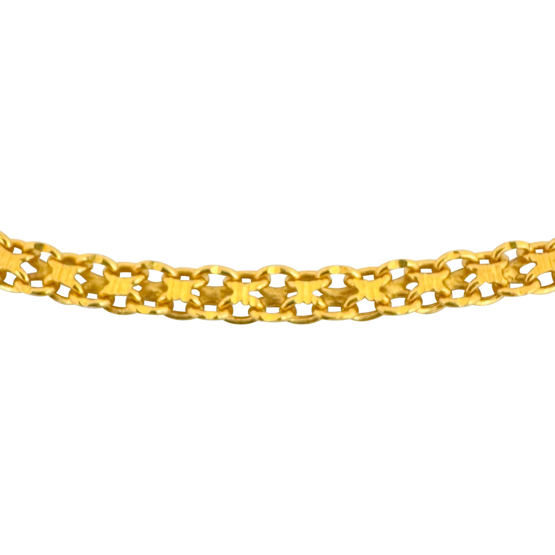 24k Pure Yellow Gold 24.2g Solid Heavy Bismark Link Necklace 16"