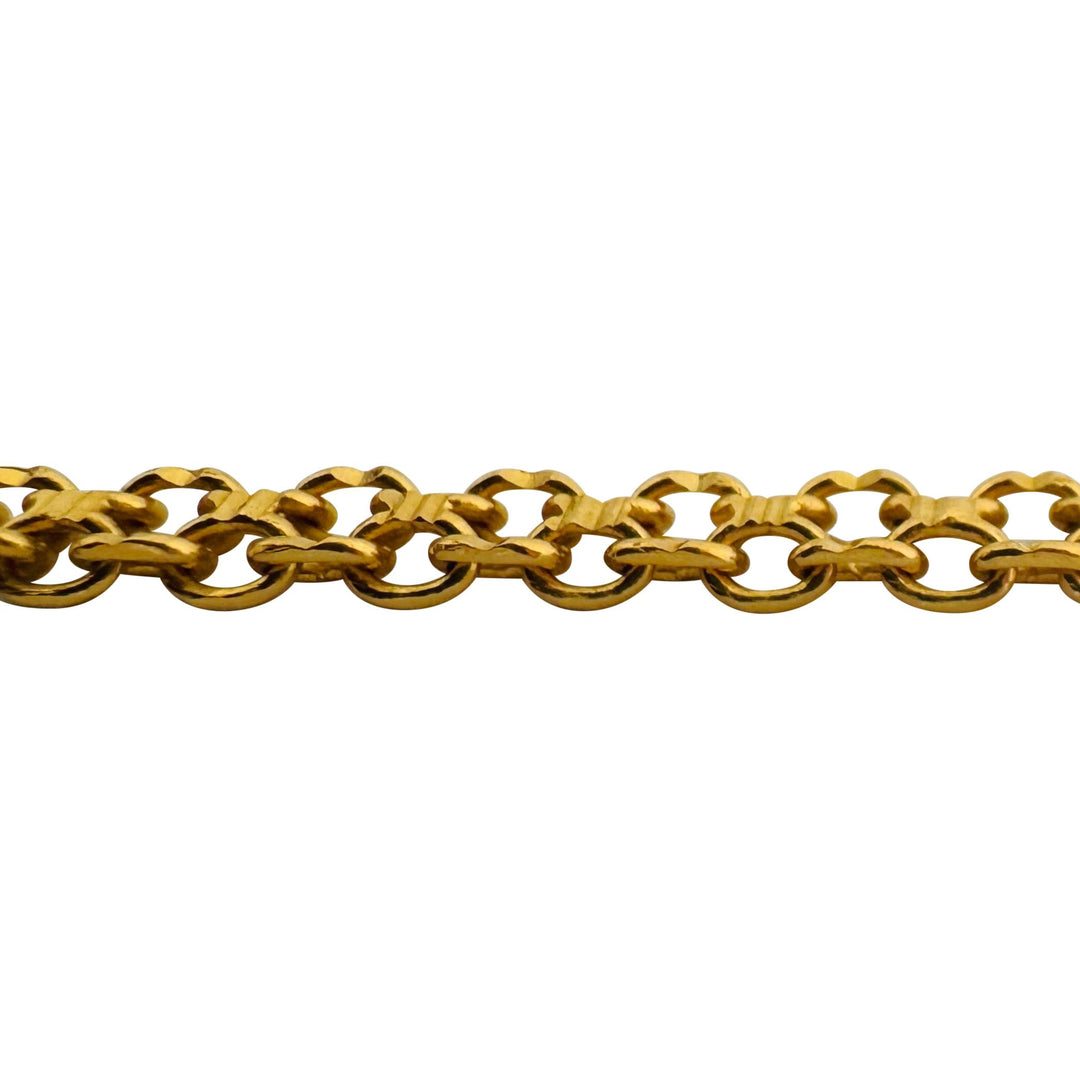 24k Pure Yellow Gold 24.2g Solid Heavy Bismark Link Necklace 16"