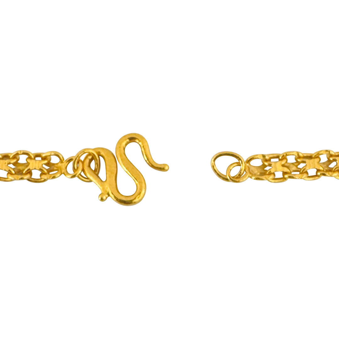 24k Pure Yellow Gold 24.2g Solid Heavy Bismark Link Necklace 16"