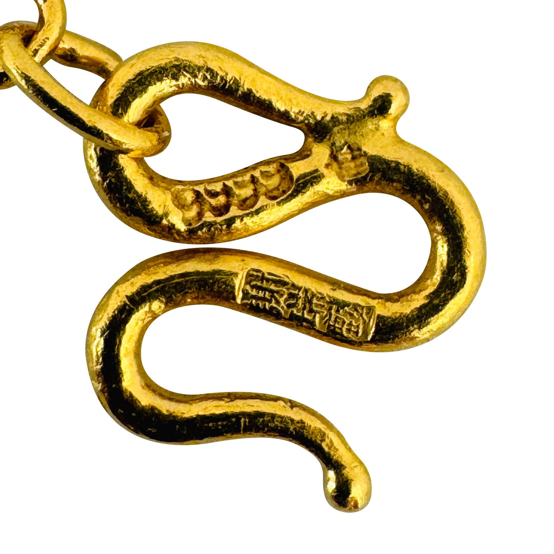 24k Pure Yellow Gold 24.2g Solid Heavy Bismark Link Necklace 16"