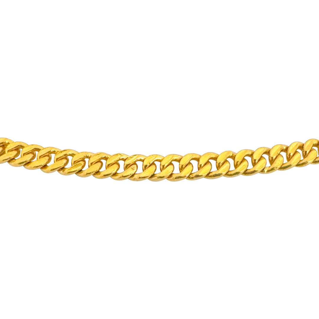 24k Pure Yellow Gold 35g Solid Heavy 4mm Curb Link Chain Necklace 22"