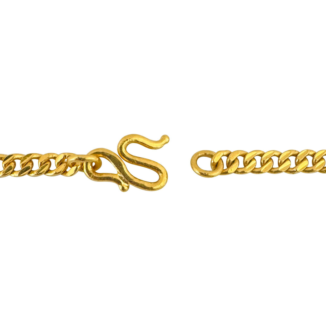 24k Pure Yellow Gold 35g Solid Heavy 4mm Curb Link Chain Necklace 22"