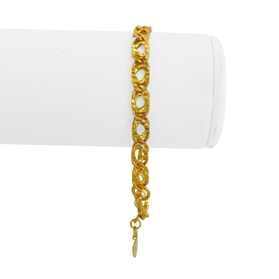 24k Pure Yellow Gold 14.2g Solid Double Curb Link Bracelet 6.75"