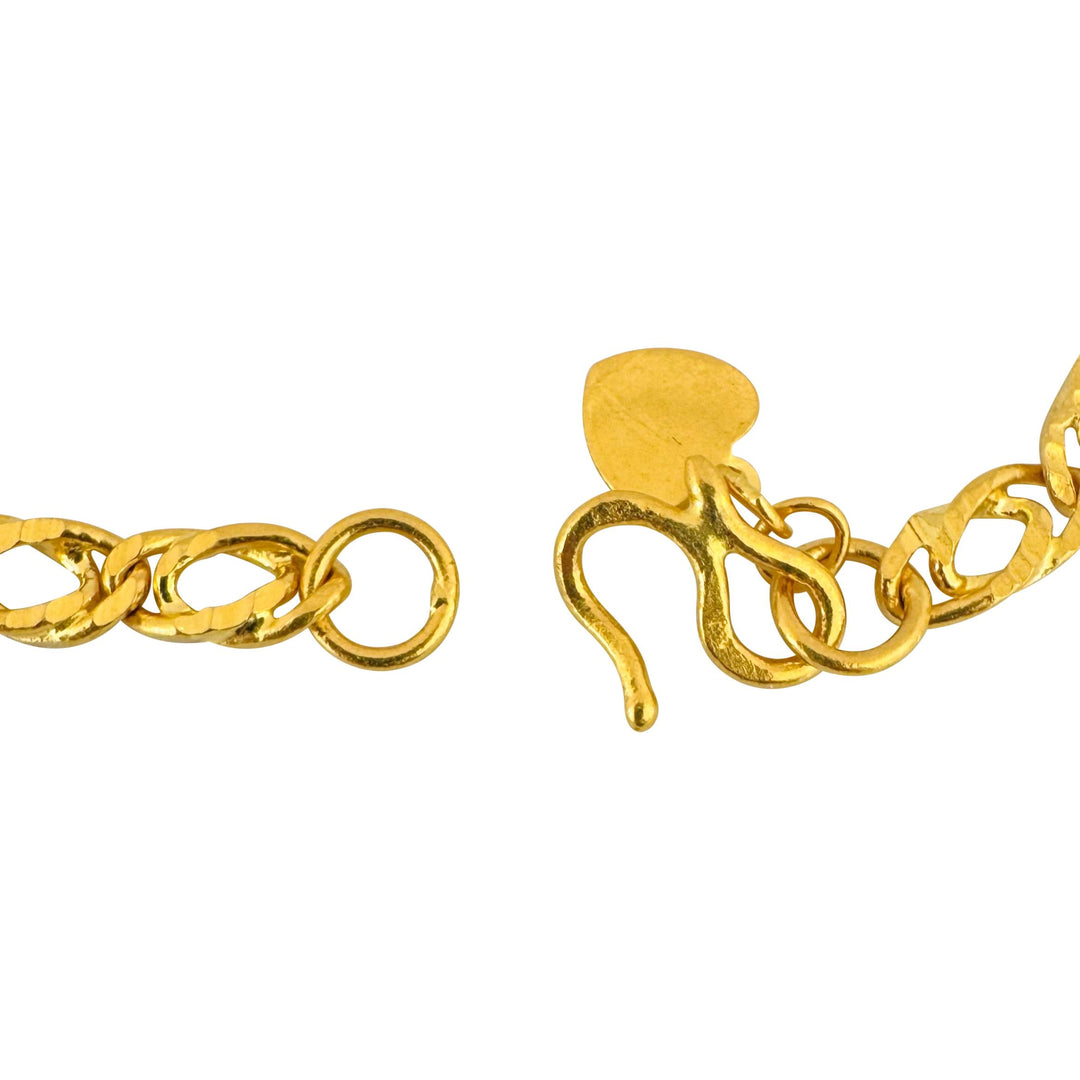 24k Pure Yellow Gold 14.2g Solid Double Curb Link Bracelet 6.75"