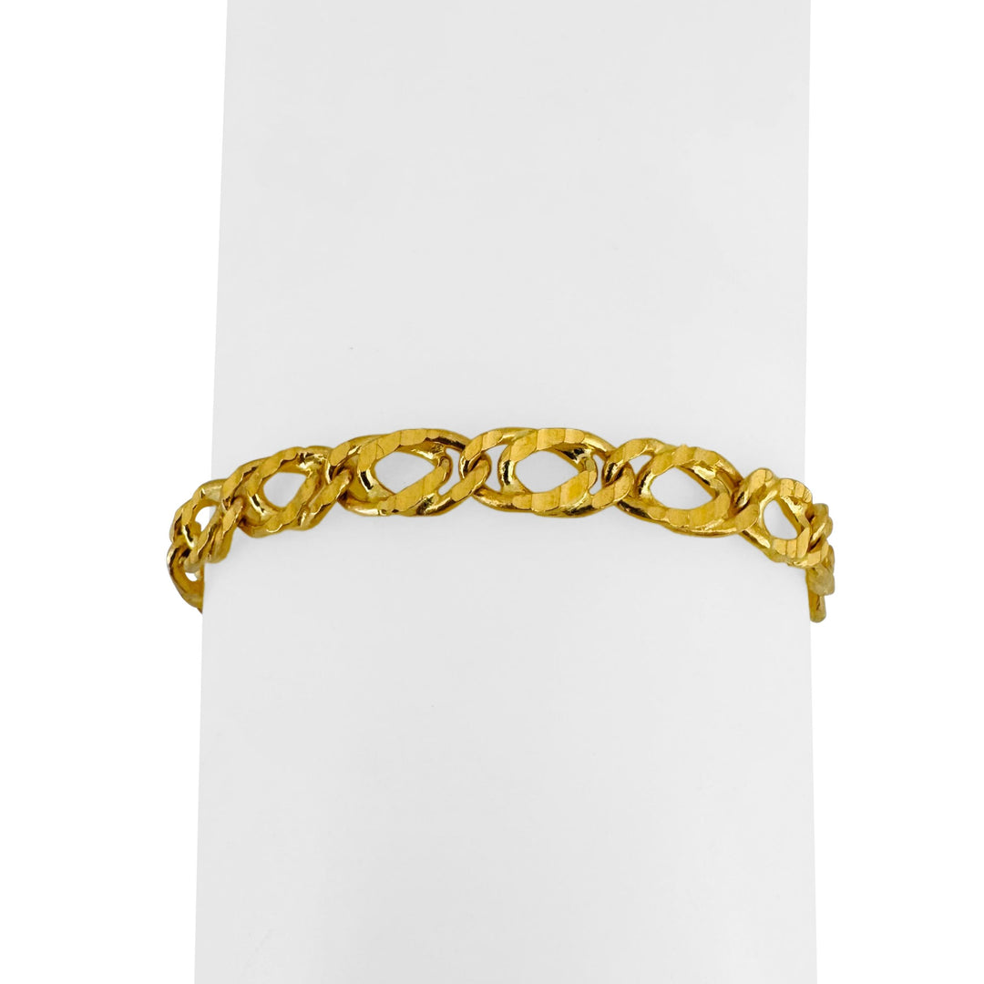 24k Pure Yellow Gold 14.2g Solid Double Curb Link Bracelet 6.75"