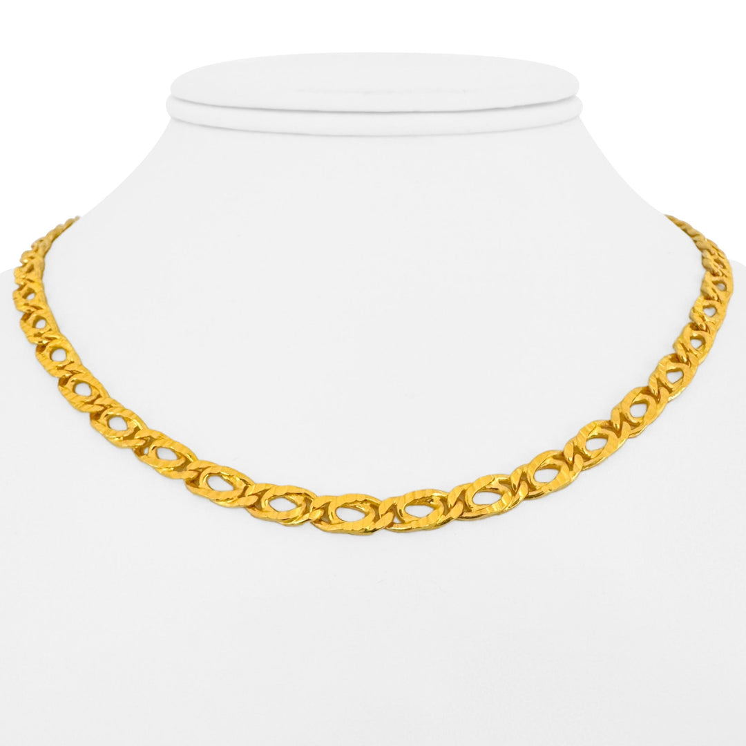 24k Pure Yellow Gold 29.6g Solid Heavy 5mm Double Curb Link Chain Necklace 16"