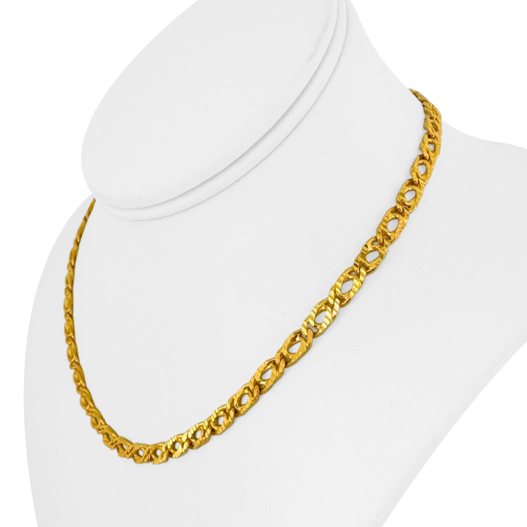 24k Pure Yellow Gold 29.6g Solid Heavy 5mm Double Curb Link Chain Necklace 16"