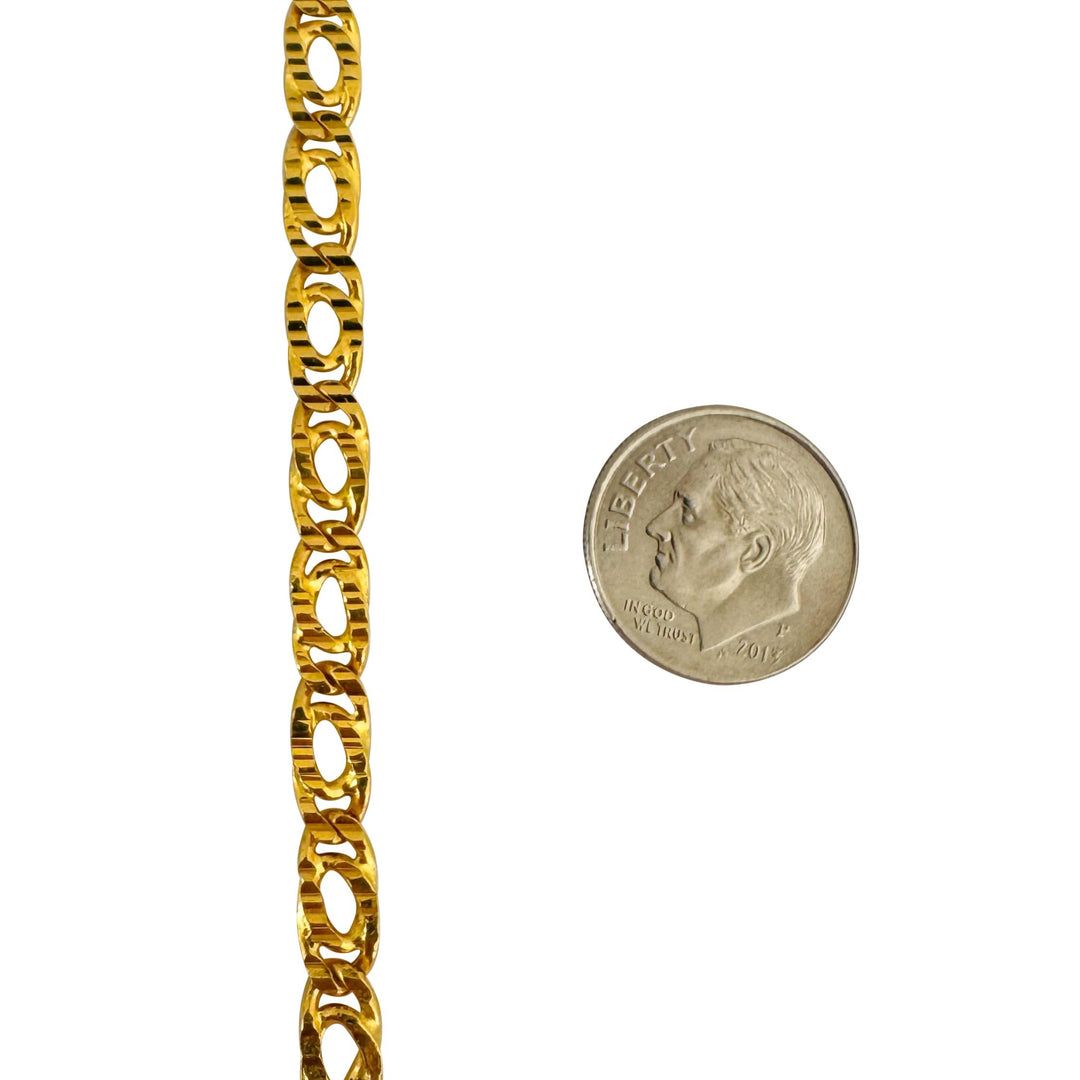 24k Pure Yellow Gold 29.6g Solid Heavy 5mm Double Curb Link Chain Necklace 16"