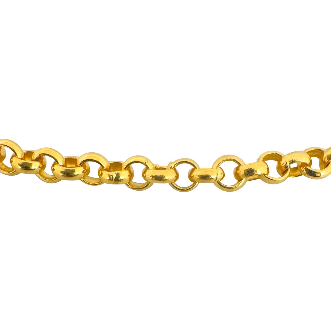 24k Pure Yellow Gold 19.8g Solid 3.5mm Rolo Link Chain Necklace 19"