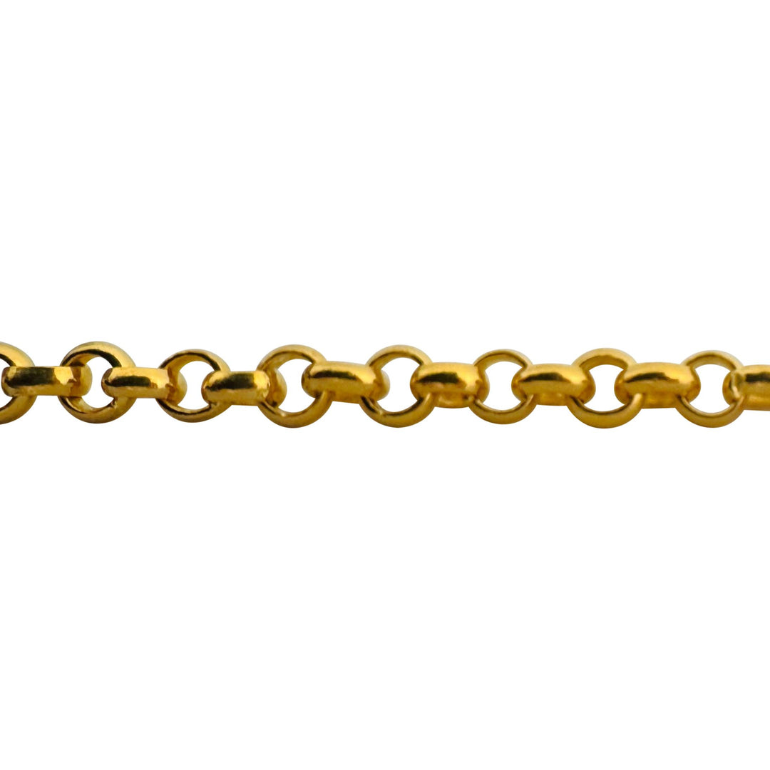 24k Pure Yellow Gold 19.8g Solid 3.5mm Rolo Link Chain Necklace 19"