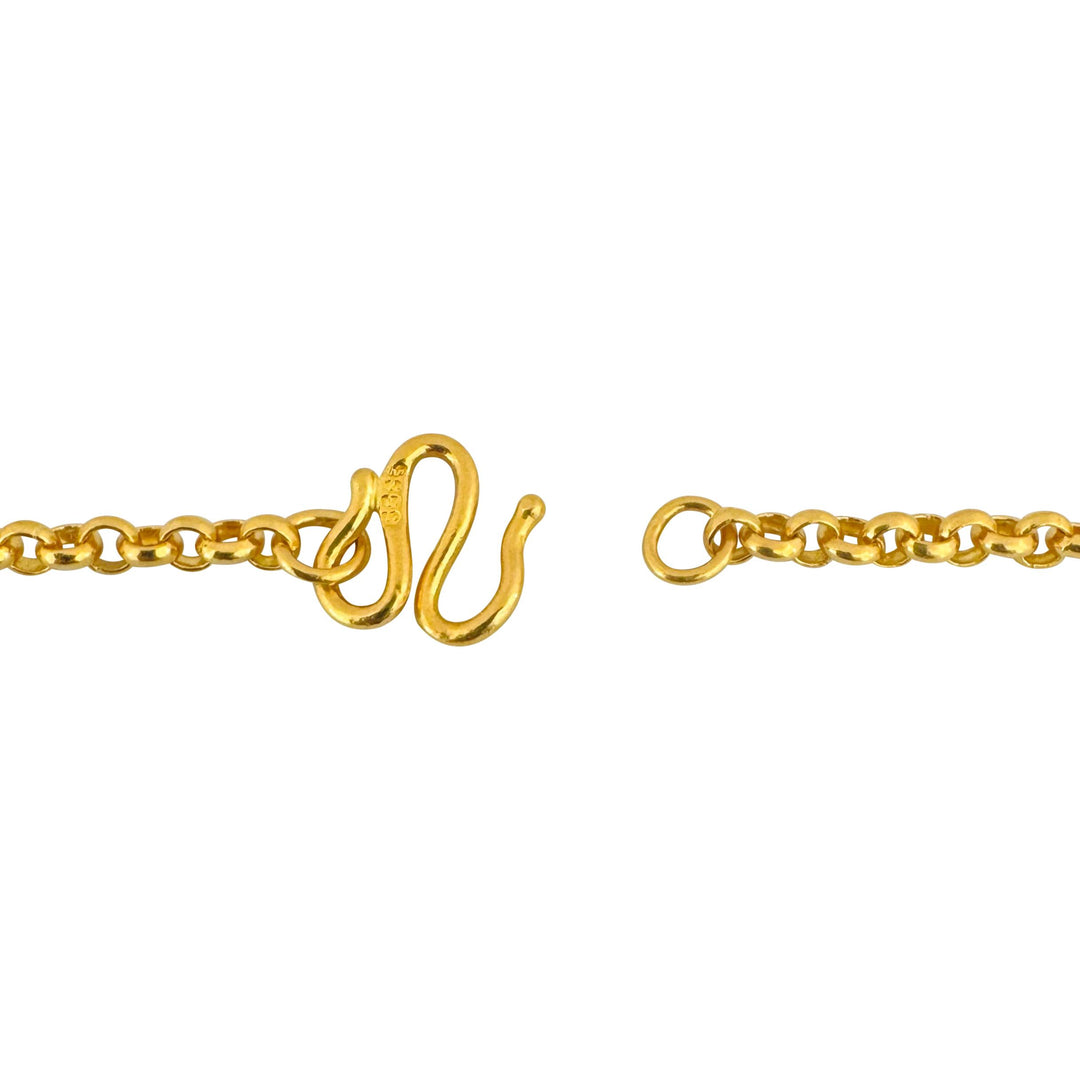 24k Pure Yellow Gold 19.8g Solid 3.5mm Rolo Link Chain Necklace 19"