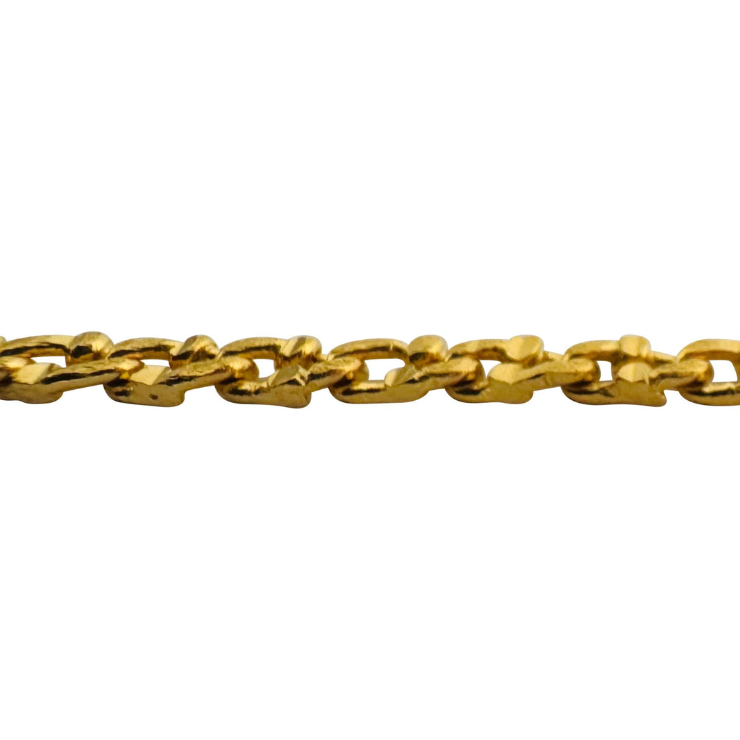 24k Pure Yellow Gold 16.5g Solid Diamond Cut 3mm Curb Link Chain Necklace 18"