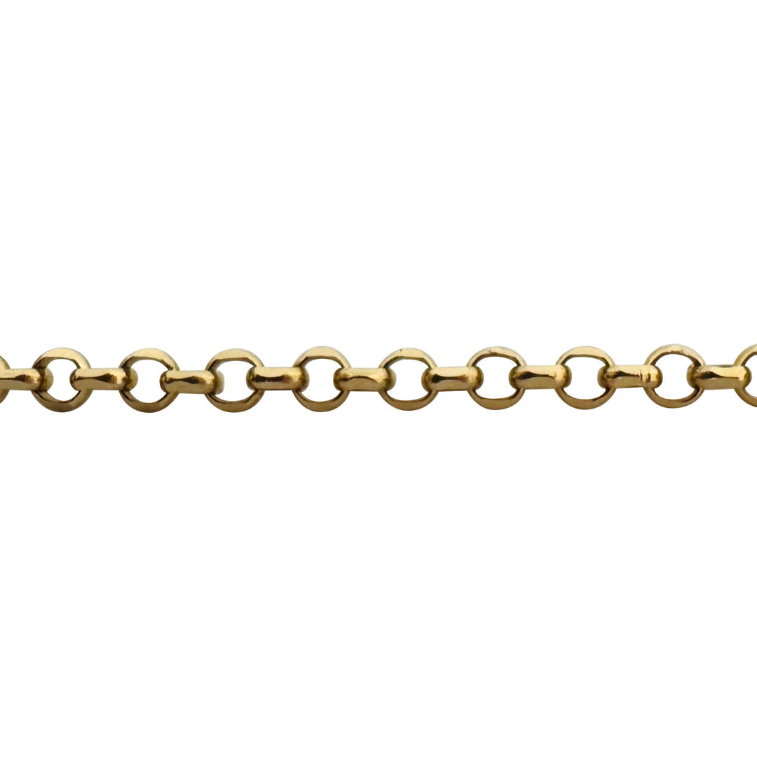 18k Yellow Gold 3.6g Thin Light 2.5mm Rolo Link Chain Necklace Italy 17.5"
