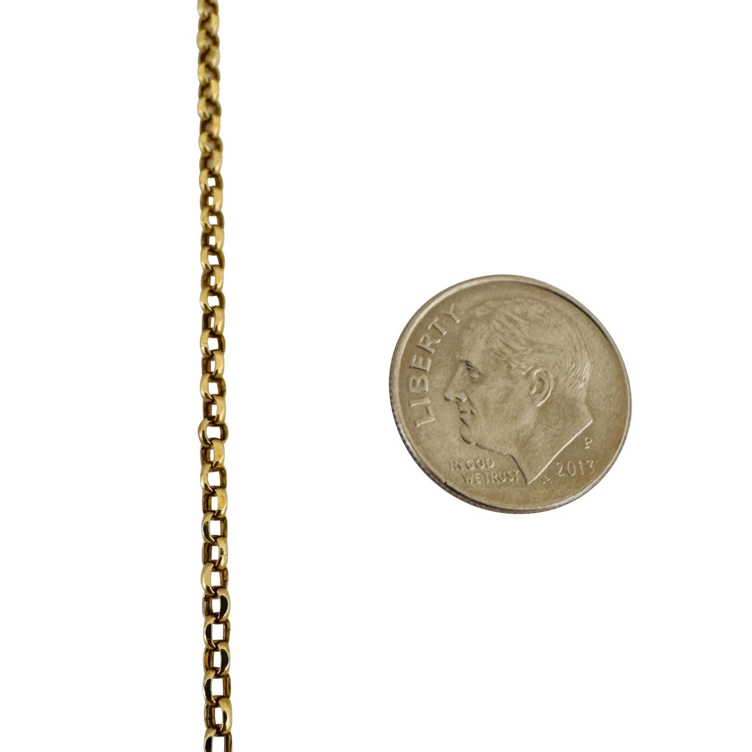18k Yellow Gold 3.6g Thin Light 2.5mm Rolo Link Chain Necklace Italy 17.5"