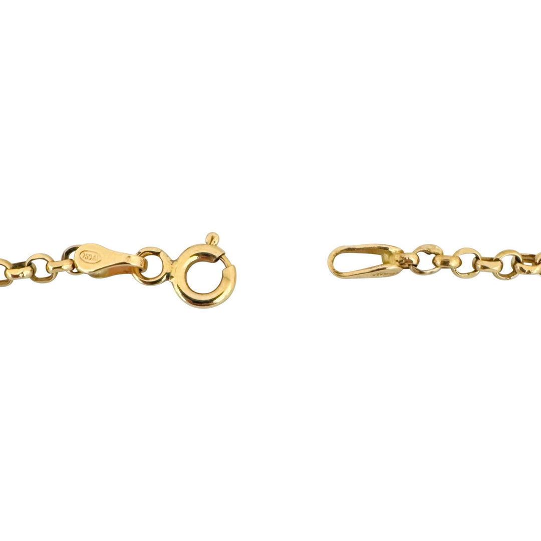 18k Yellow Gold 3.6g Thin Light 2.5mm Rolo Link Chain Necklace Italy 17.5"