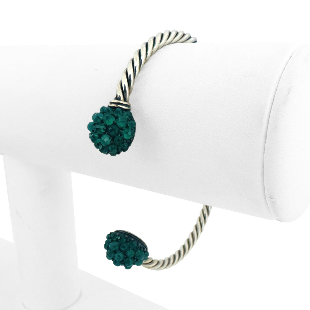 David Yurman Osetra Berries Sterling Silver Cable Cuff Bracelet 7"