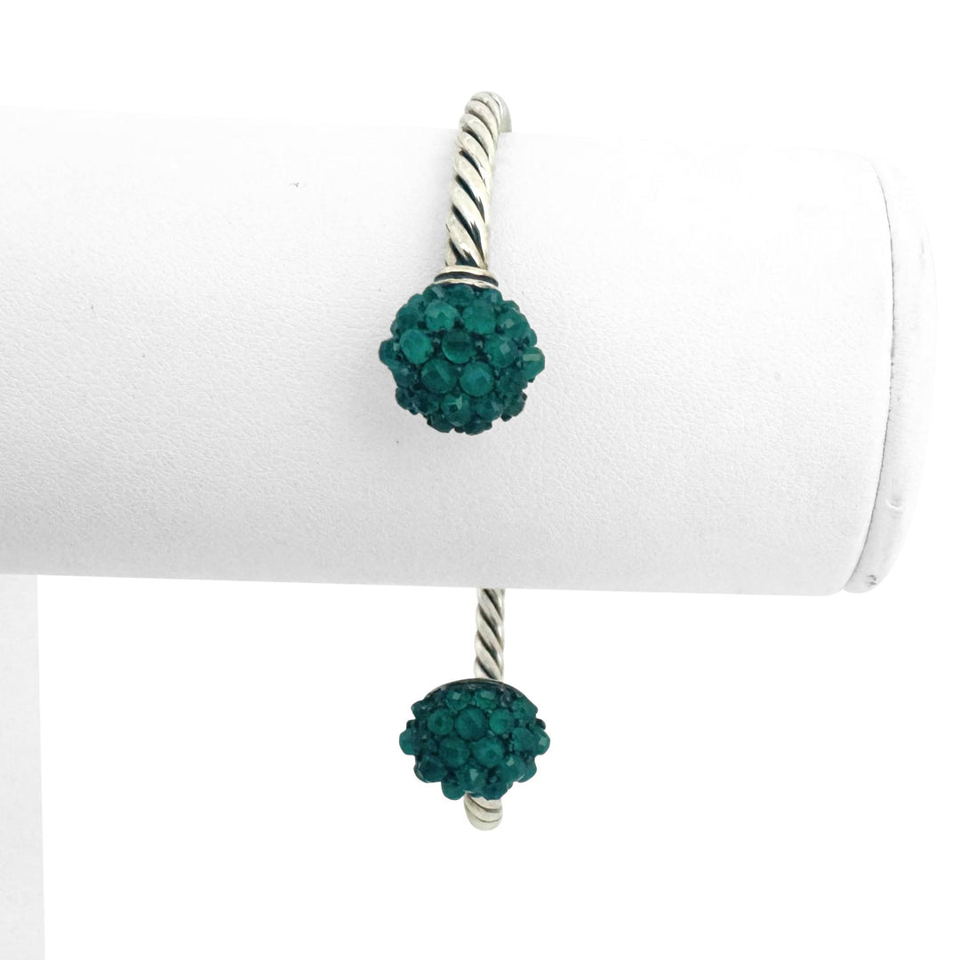 David Yurman Osetra Berries Sterling Silver Cable Cuff Bracelet 7"