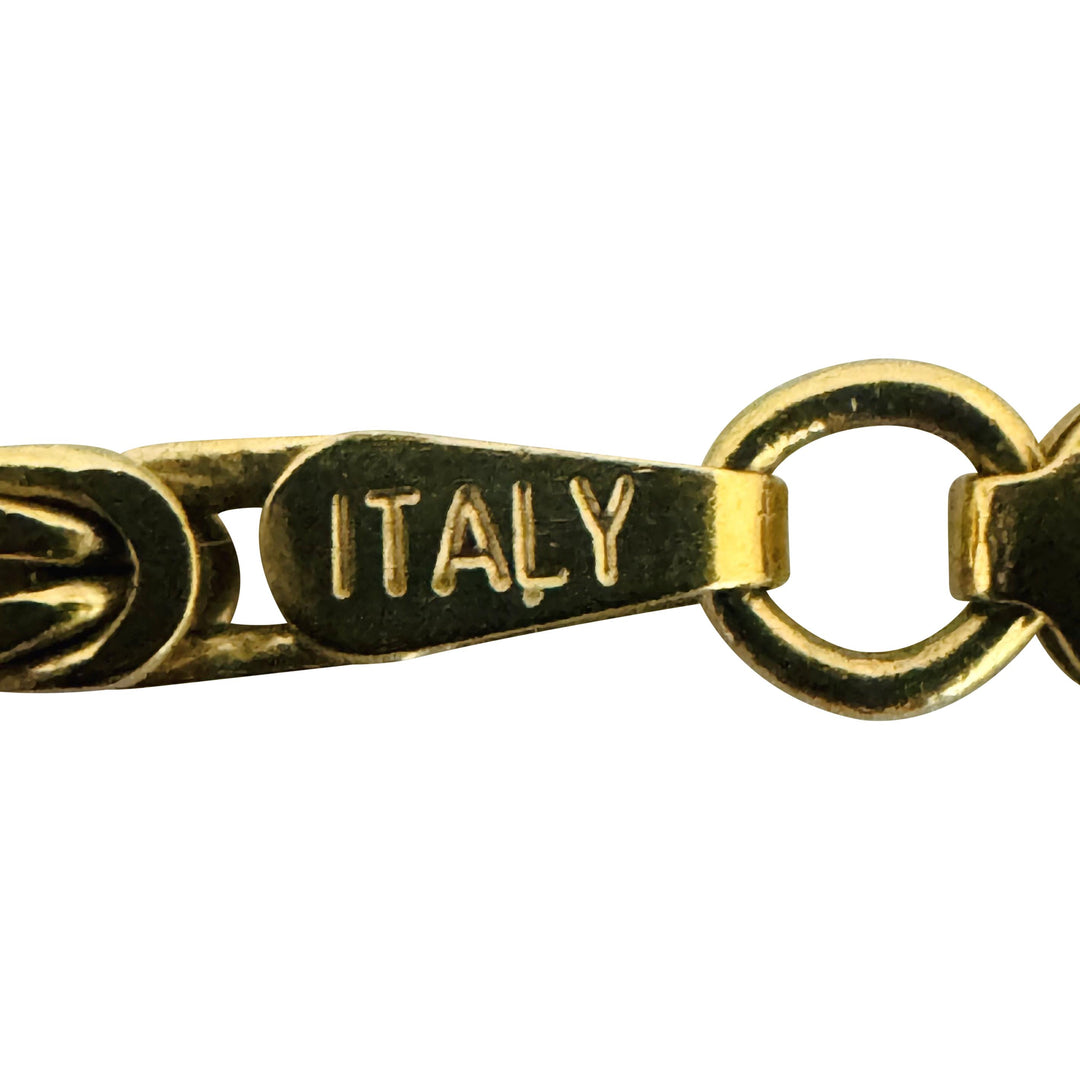 18k Yellow Gold 34.4g Solid Squared Byzantine Link Chain Necklace Italy 22"