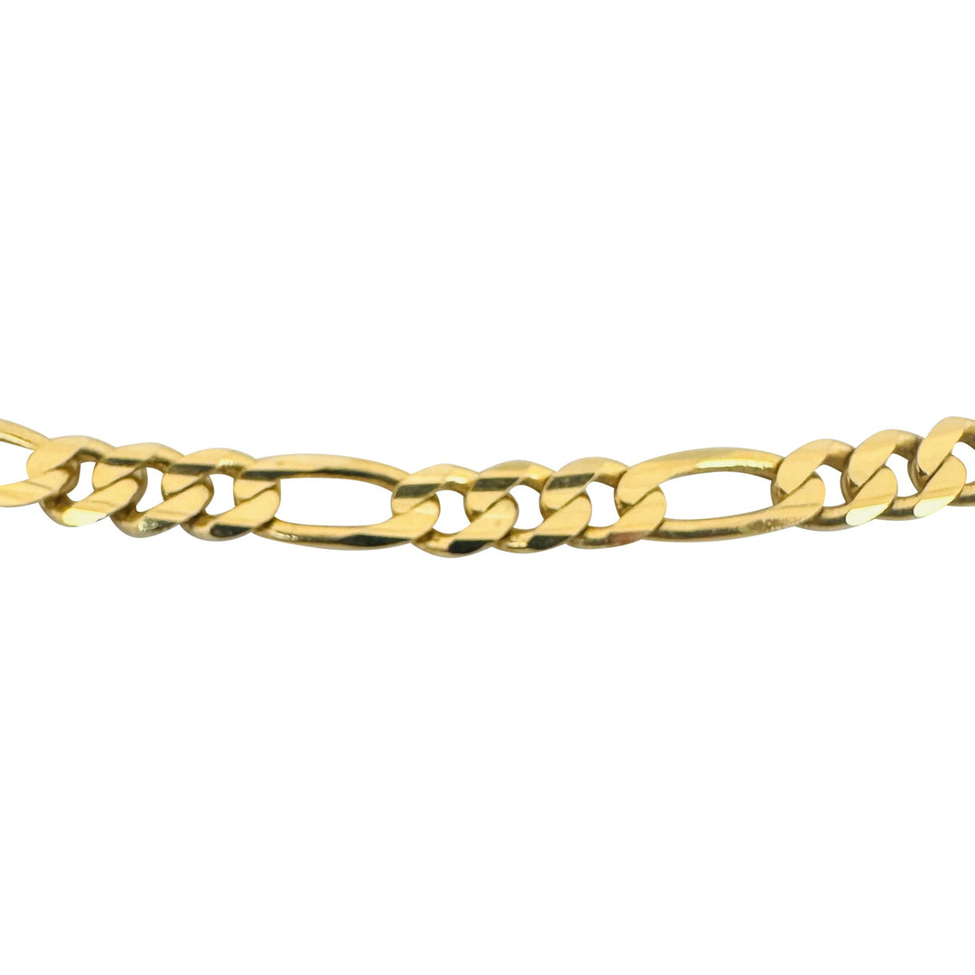 14k Yellow Gold 21.6g Solid 4.5mm Figaro Link Chain Necklace Italy 24"