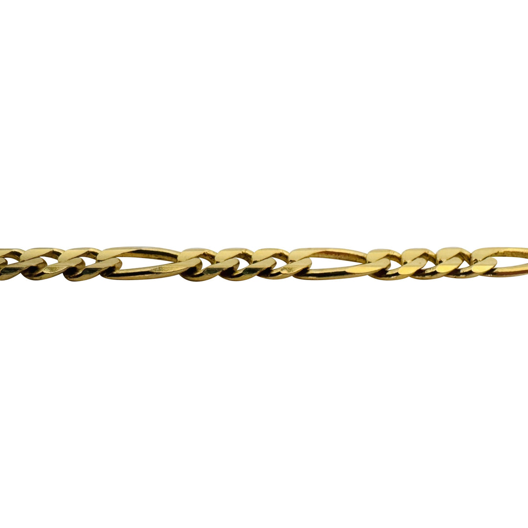 14k Yellow Gold 21.6g Solid 4.5mm Figaro Link Chain Necklace Italy 24"