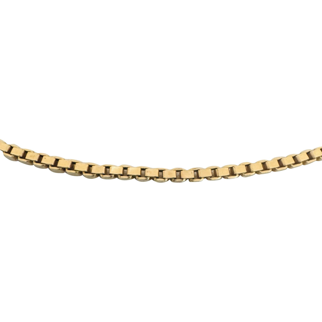 14k Yellow Gold 10.8g Polished Squared 2.5mm Box Link Chain Necklace 24"