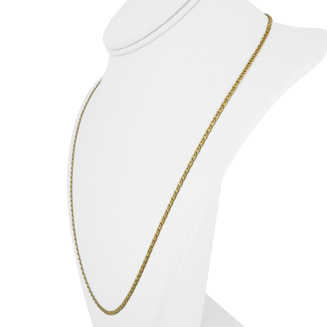 18k Yellow Gold 8.6g Solid Vintage 2.2mm Mariner Link Chain Necklace Italy 23"