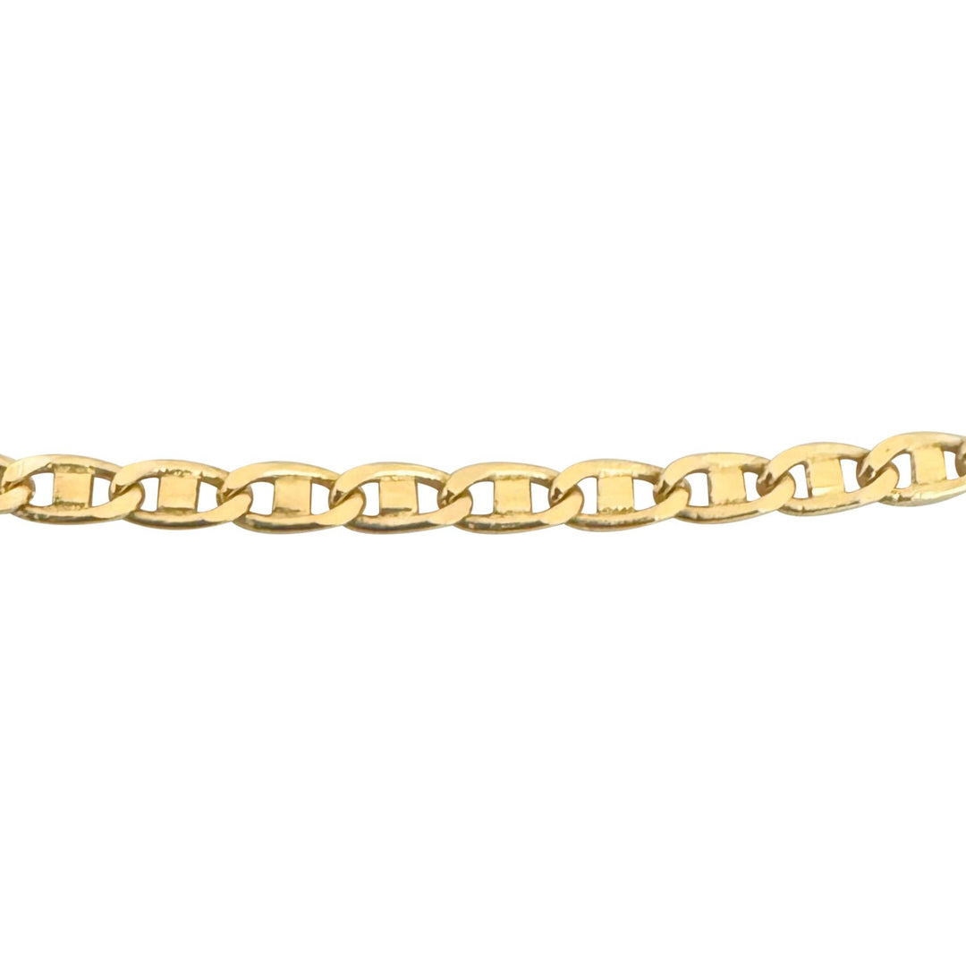 18k Yellow Gold 8.6g Solid Vintage 2.2mm Mariner Link Chain Necklace Italy 23"