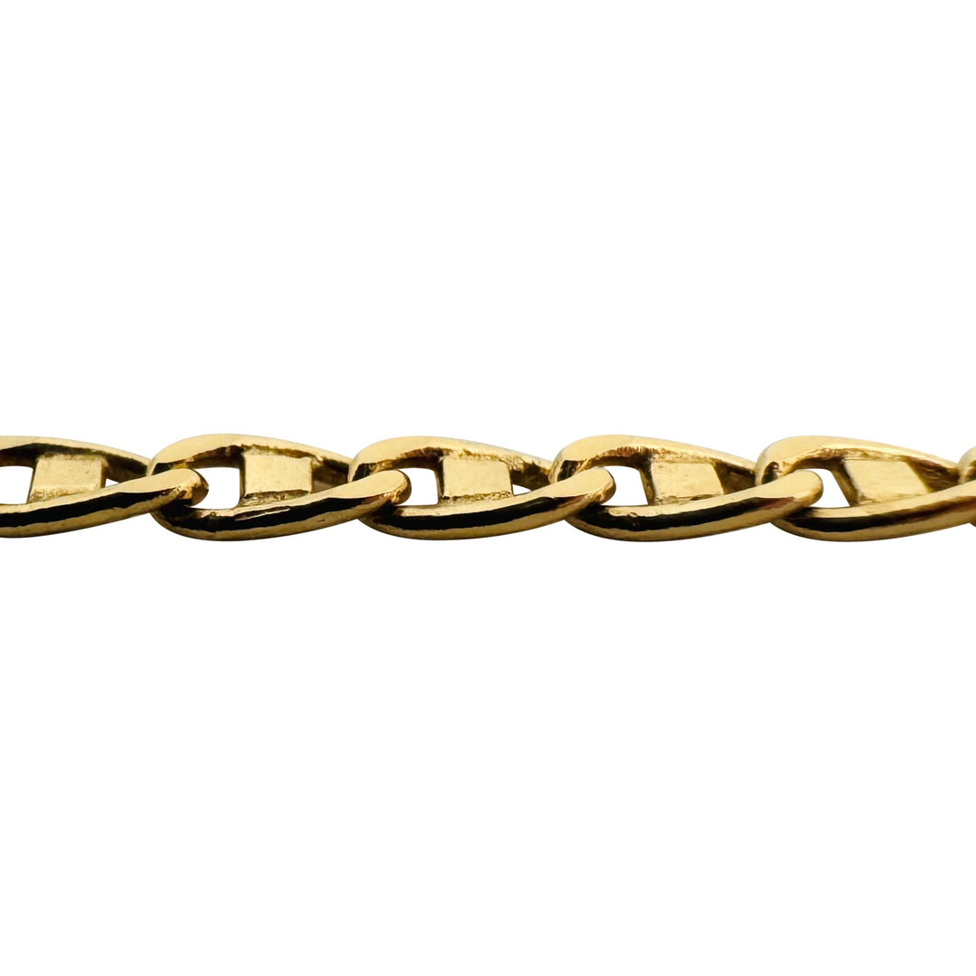 18k Yellow Gold 8.6g Solid Vintage 2.2mm Mariner Link Chain Necklace Italy 23"