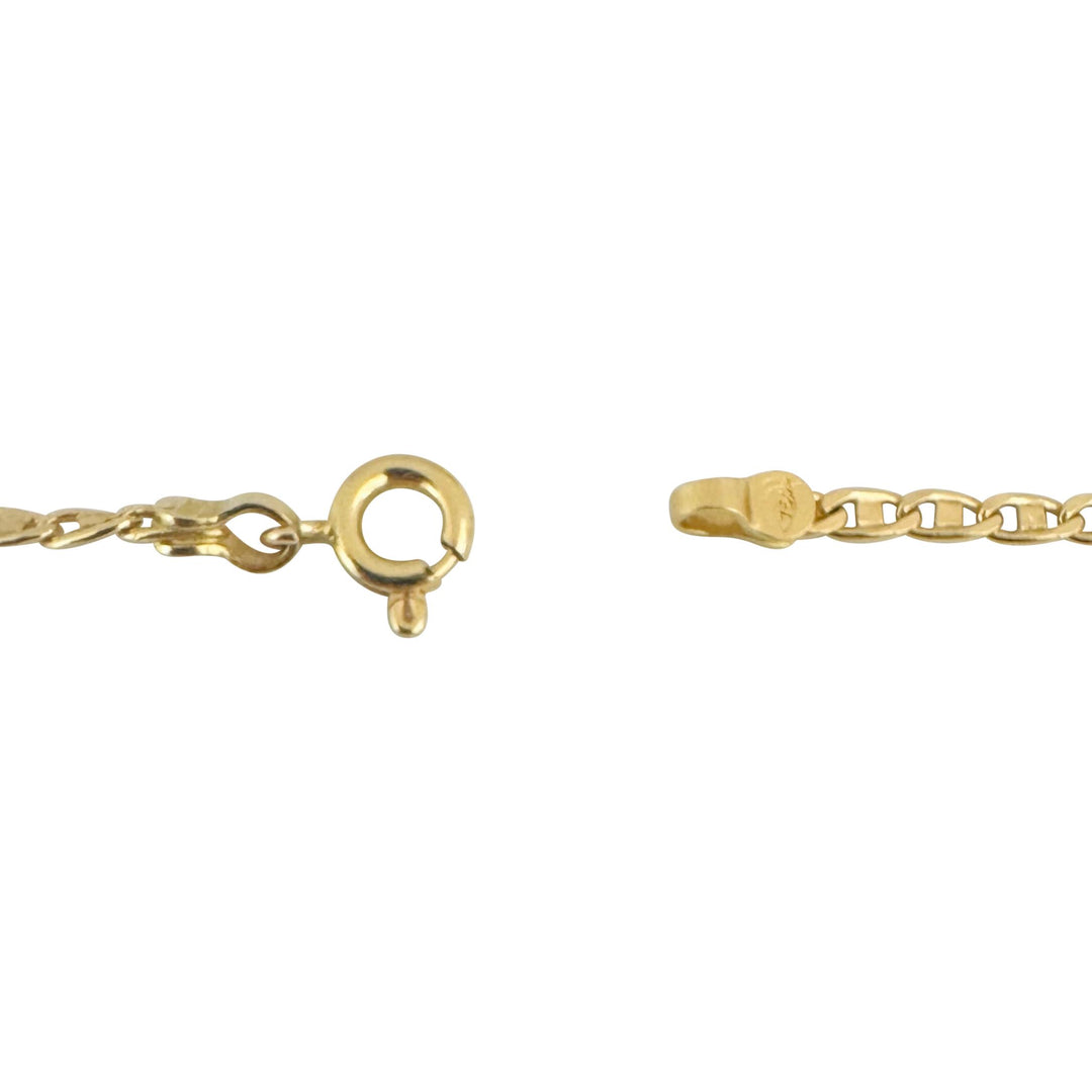 18k Yellow Gold 8.6g Solid Vintage 2.2mm Mariner Link Chain Necklace Italy 23"