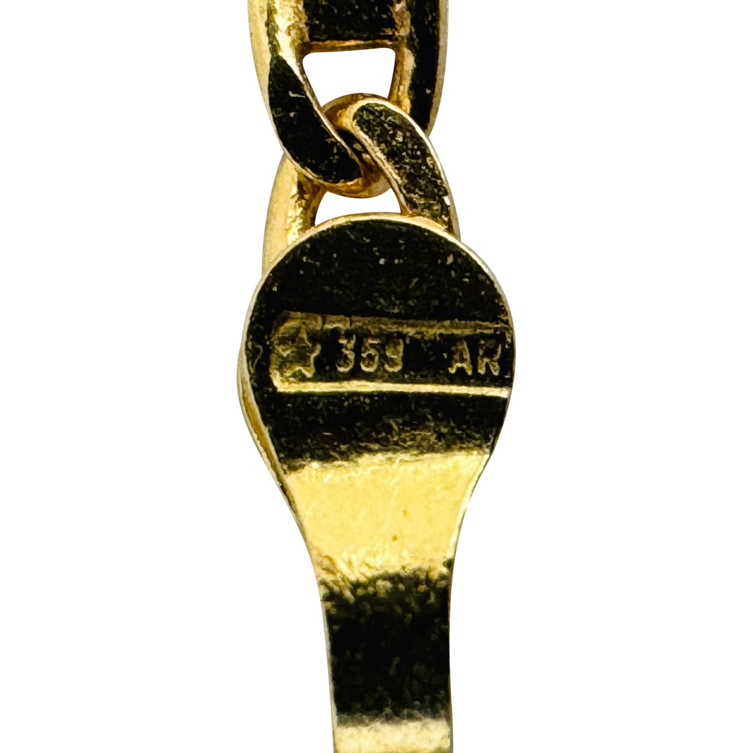 18k Yellow Gold 8.6g Solid Vintage 2.2mm Mariner Link Chain Necklace Italy 23"
