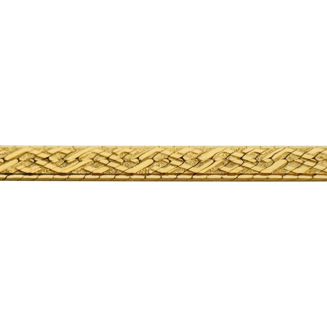 18k Yellow Gold 14g Solid Vintage 4mm Patterned Herringbone Necklace Italy 20"