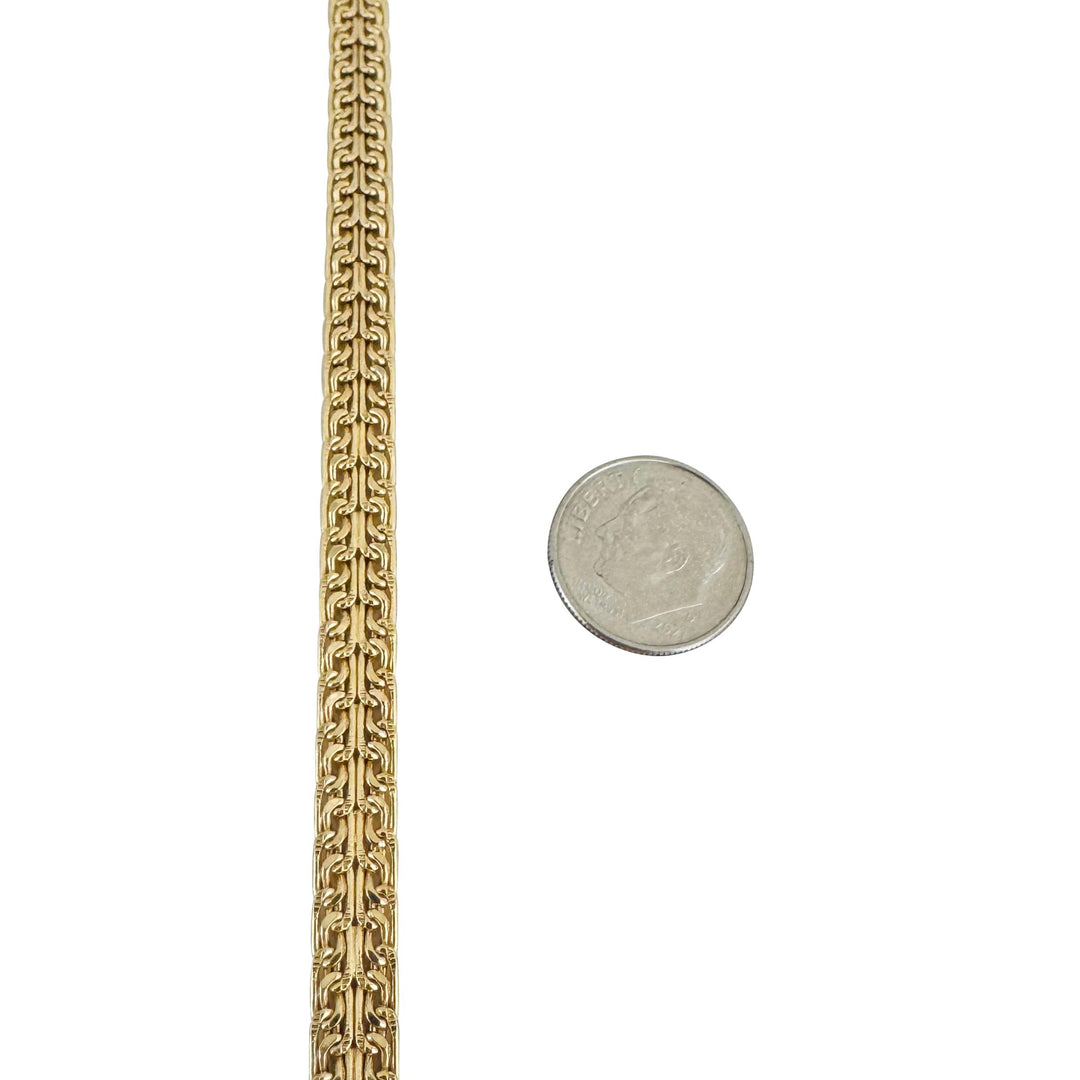 14k Yellow Gold 11.9g Ladies UnoAErre 6.5mm Fancy Link Bracelet Italy 7"