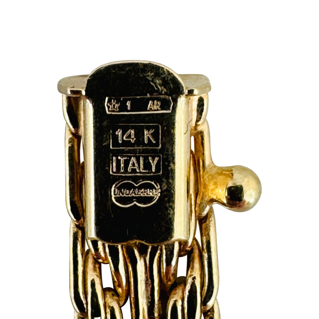 14k Yellow Gold 11.9g Ladies UnoAErre 6.5mm Fancy Link Bracelet Italy 7"