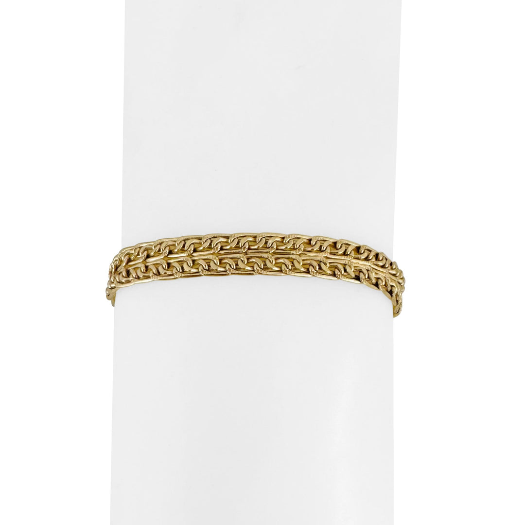 14k Yellow Gold 11.9g Ladies UnoAErre 6.5mm Fancy Link Bracelet Italy 7"