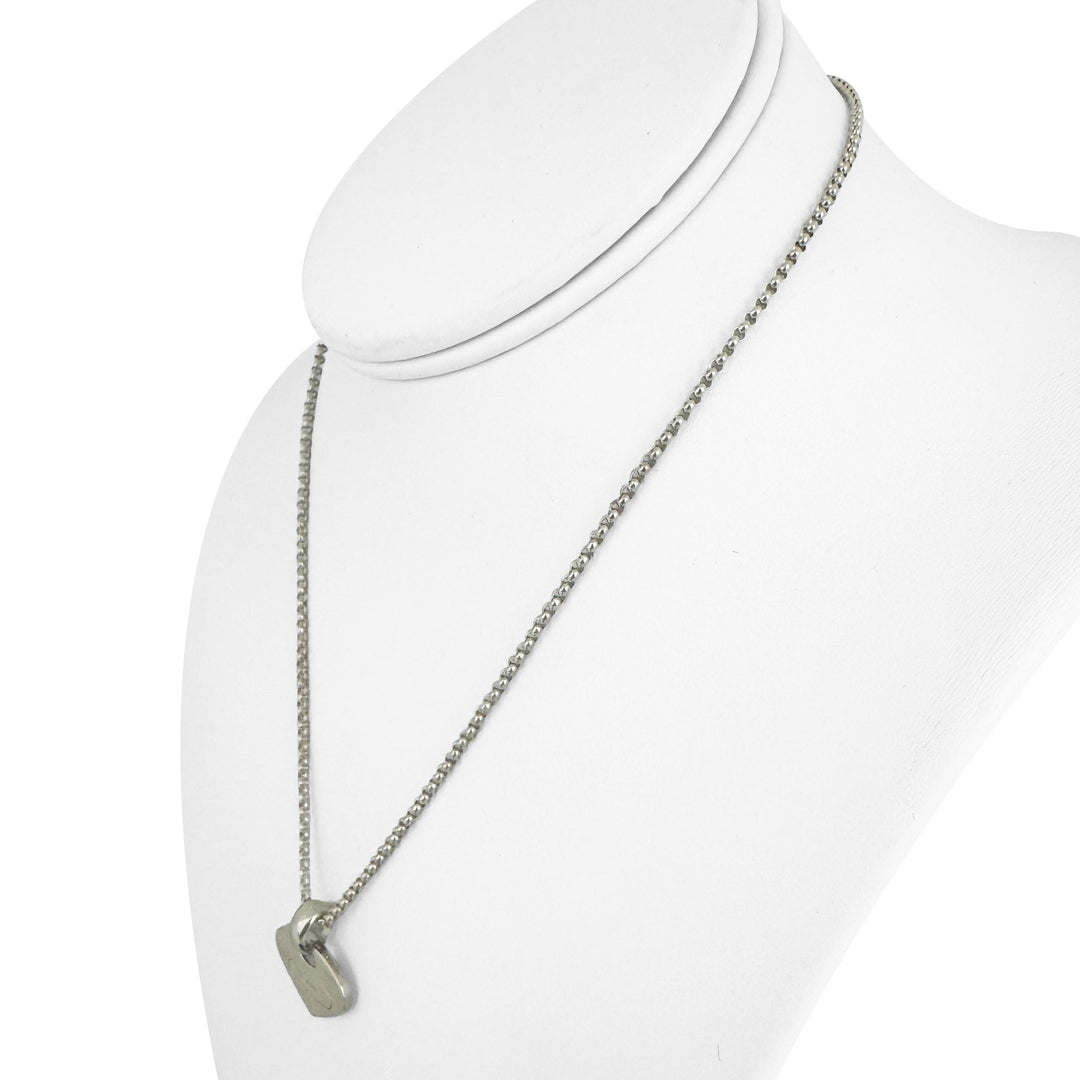 Marina B Sterling Silver 925 Ladies Heart Pendant and Box Link Necklace 16"