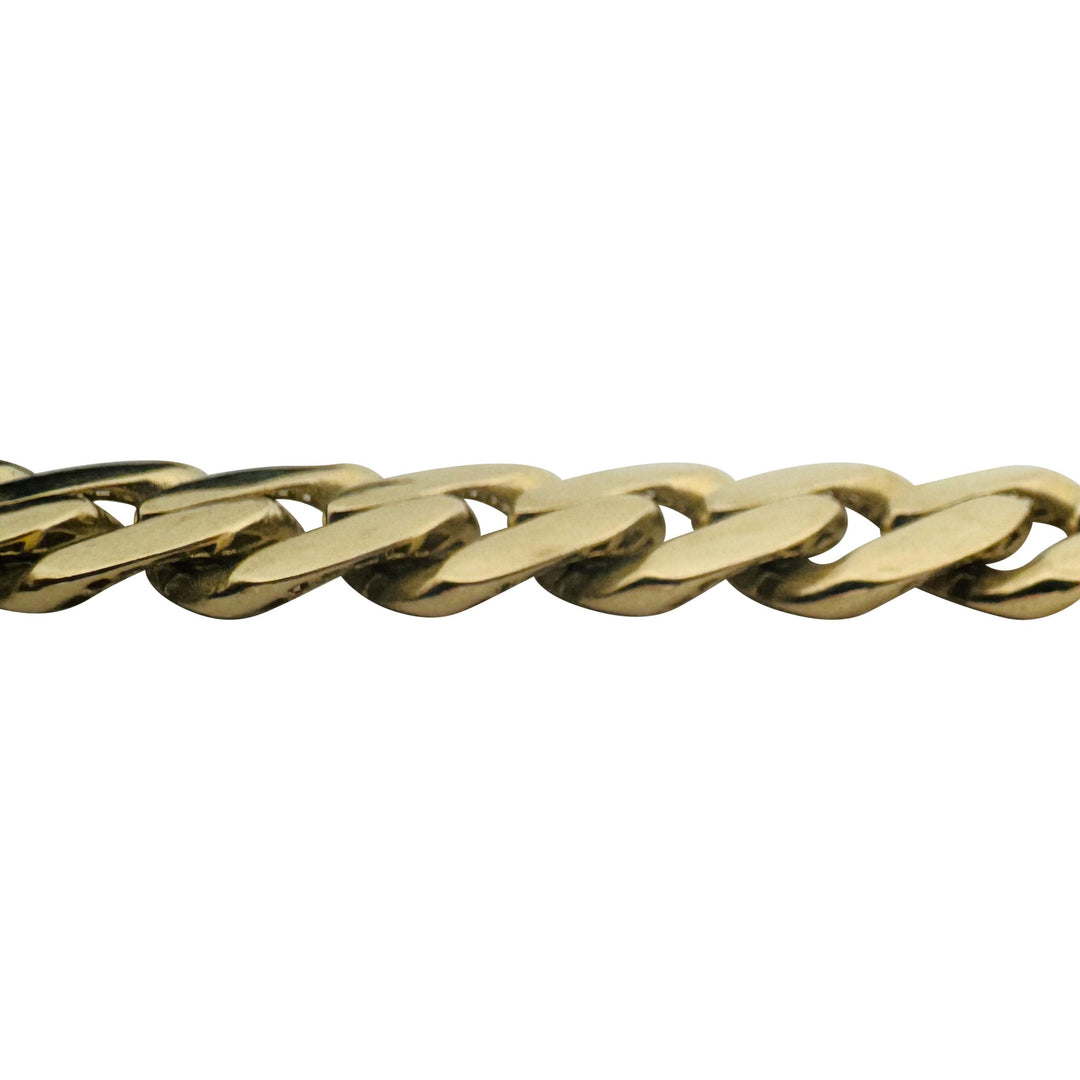 14k Yellow Gold 20g Semi Solid Cuban Link Bracelet CZ Clasp 8.5"