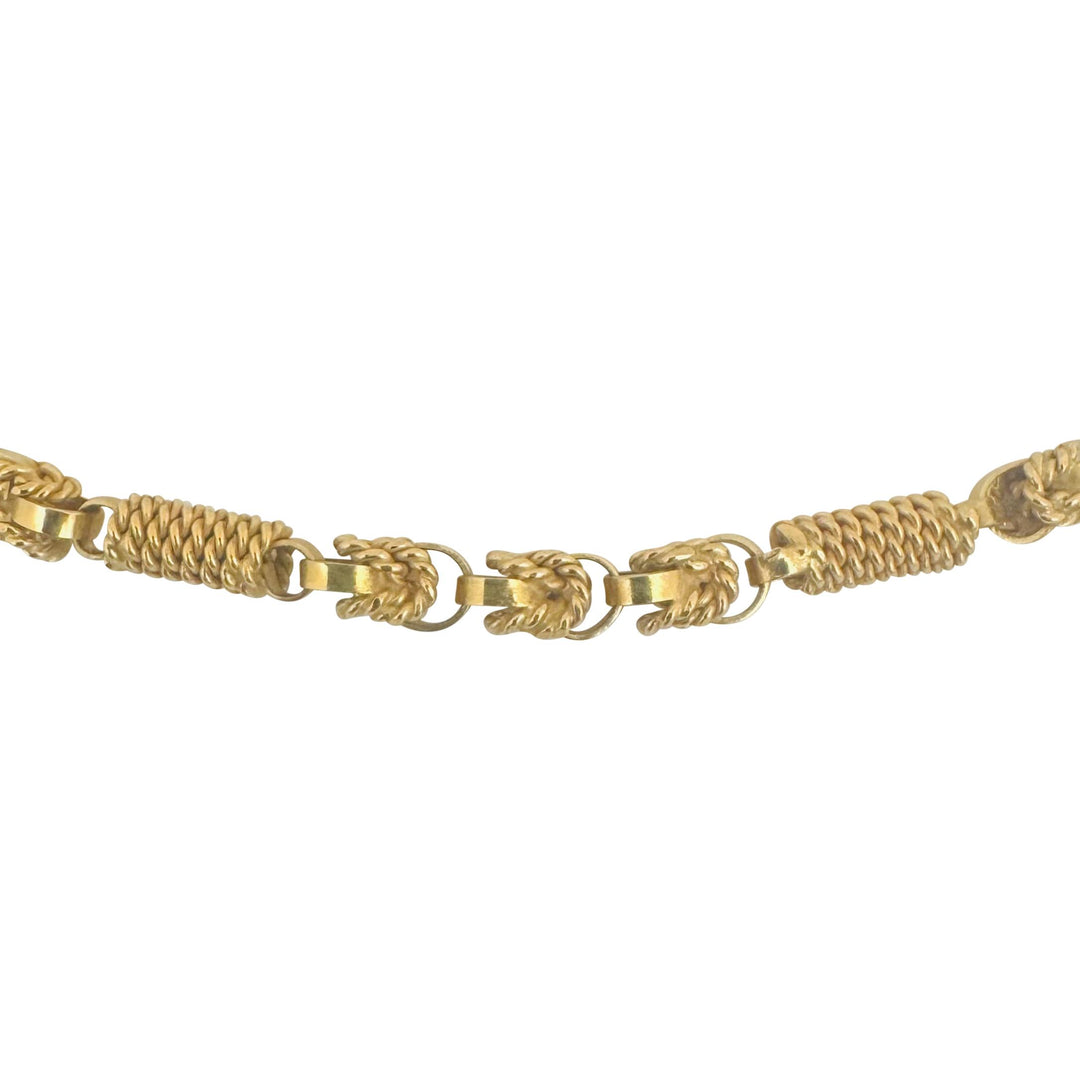 14k Yellow Gold 59.2g Heavy Vintage Long Byzantine Style Link Necklace 28"