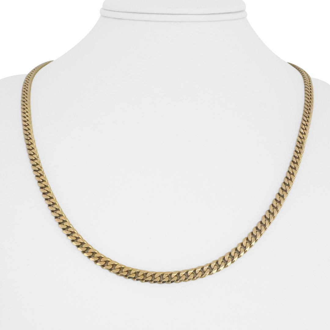 14k Yellow Gold 22.3g Solid 4mm Curb Link Chain Necklace Italy 21"