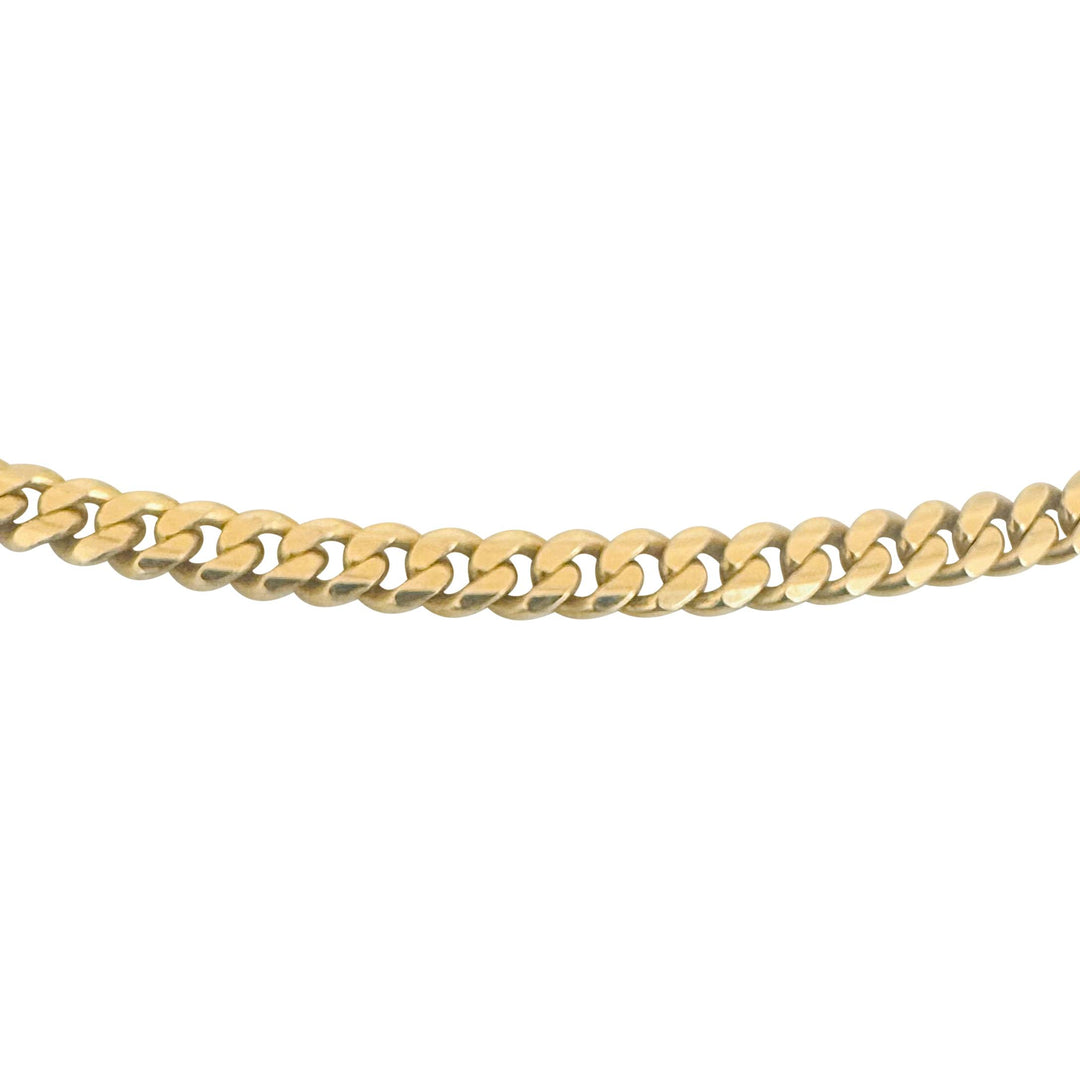 14k Yellow Gold 22.3g Solid 4mm Curb Link Chain Necklace Italy 21"